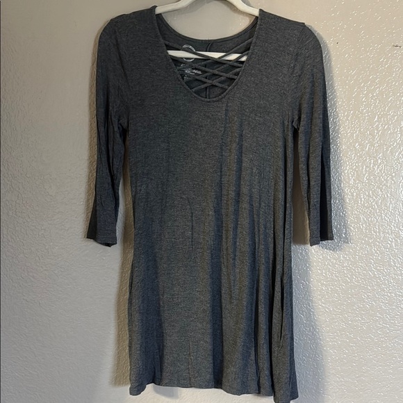 Maurices Tops - Maurice’s Gray Crisscross Grey Tunic